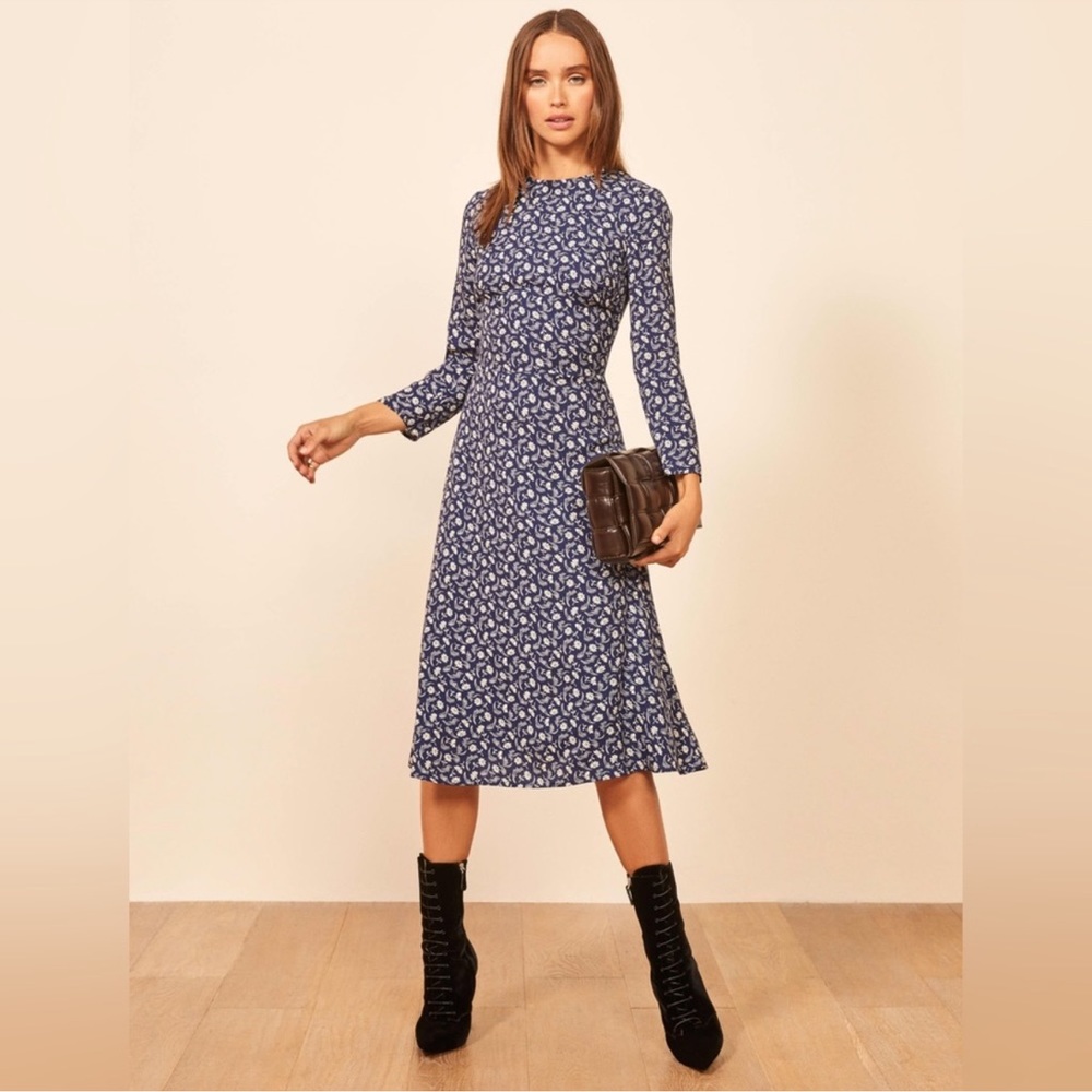 Reformation Moon Floral Long Sleeve Dress In Monterey sz 10